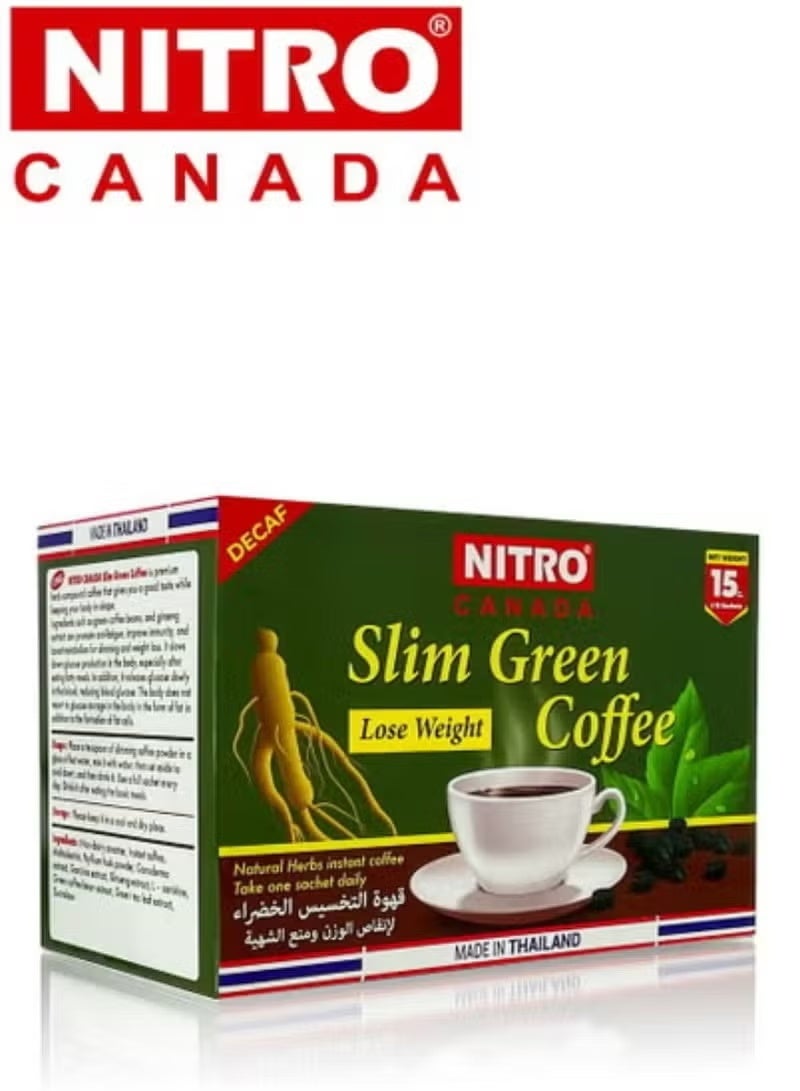 نيترو كندا قهوة التخسيس الخضراء لانقاص الوزن ومنع الشهية 15جرام 12X عبوة