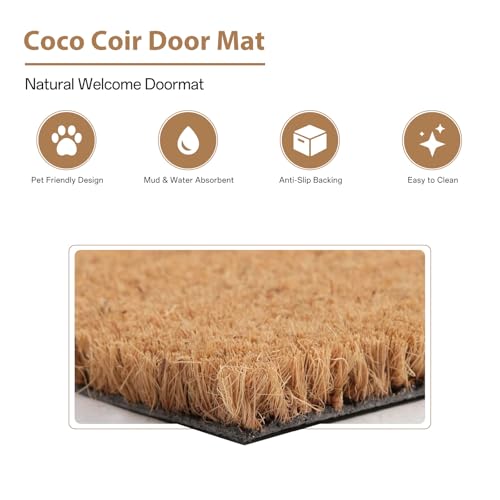 Mahrokh Hope You Like Cats Doormat 29×17 Inch, Funny Black Cat Door Mat, Cute Cat Front Doormat, Funny Welcome Mat Outdoor Indoor, Coir Door Mat for Entryway Porch, Housewarming Gift - Image 3