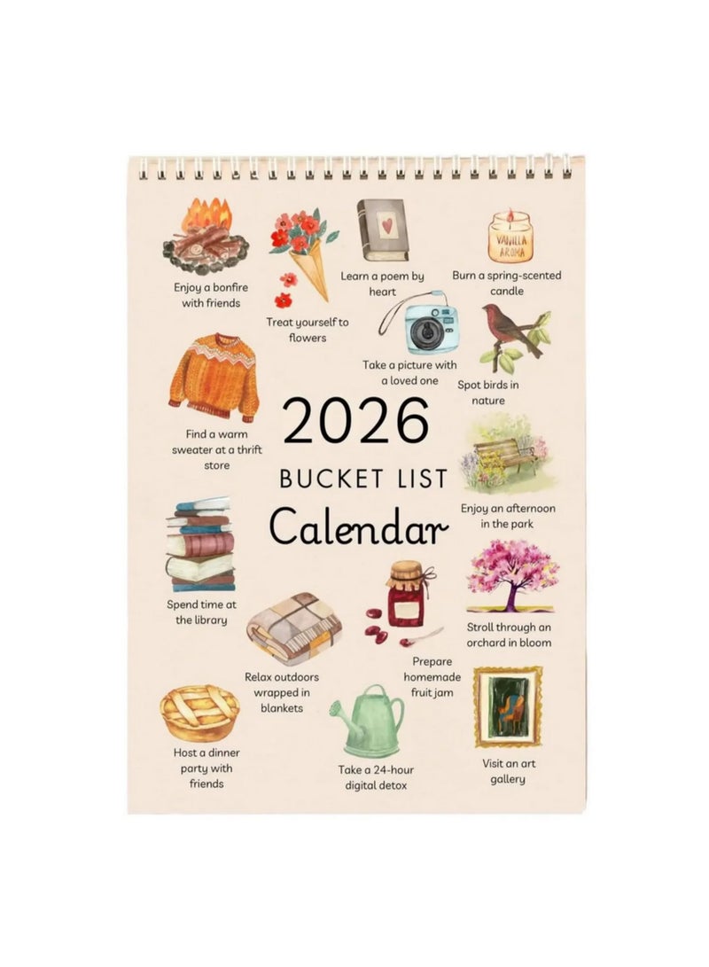 2026 Wall Calendar Set Cartoon Simple Style With Large Blocks For Christmas New Year Countdown Notes Planning Office Home Desk Decoration Gifts - Image 1