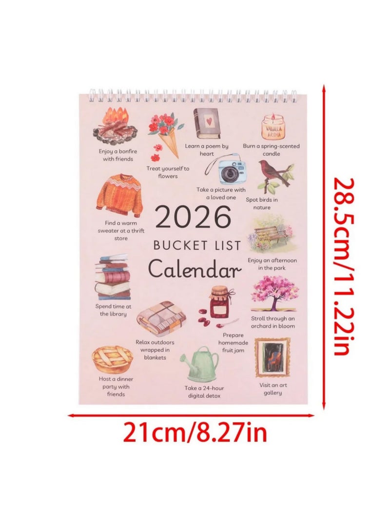 2026 Wall Calendar Set Cartoon Simple Style With Large Blocks For Christmas New Year Countdown Notes Planning Office Home Desk Decoration Gifts - Image 2