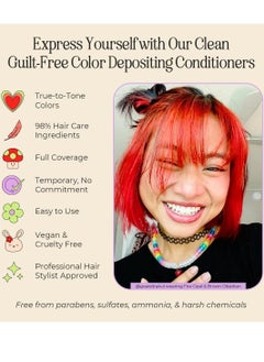 INH INH Semi Permanent Hair Color | Color Depositing Conditioner | Orange Hair Dye | No Bleach, No Peroxide Temporary Fire Opal Tint for Women & Men | Vegan, Ammonia Free, Sulfate Free | Ready to Use, 6oz  - Image 3