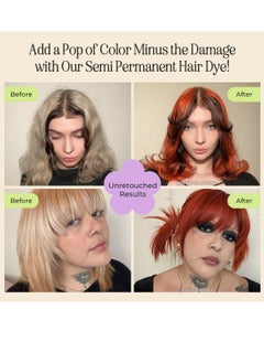 INH INH Semi Permanent Hair Color | Color Depositing Conditioner | Orange Hair Dye | No Bleach, No Peroxide Temporary Fire Opal Tint for Women & Men | Vegan, Ammonia Free, Sulfate Free | Ready to Use, 6oz  - Image 4