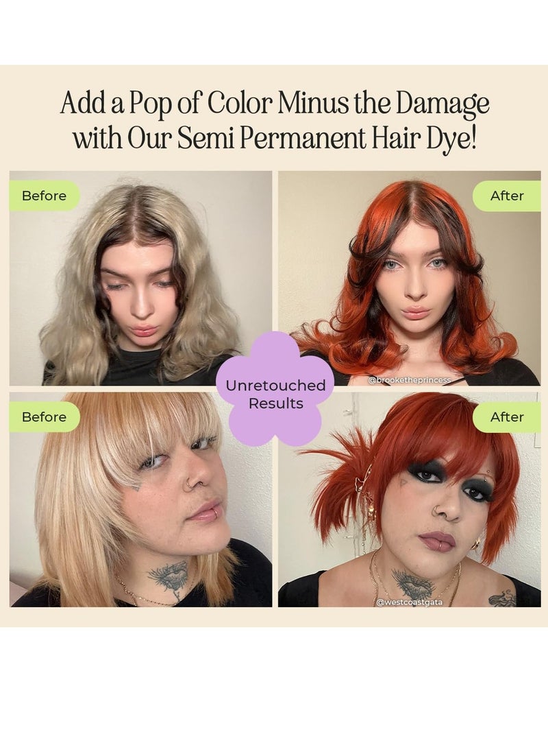 INH INH Semi Permanent Hair Color | Color Depositing Conditioner | Orange Hair Dye | No Bleach, No Peroxide Temporary Fire Opal Tint for Women & Men | Vegan, Ammonia Free, Sulfate Free | Ready to Use, 6oz  - Image 4