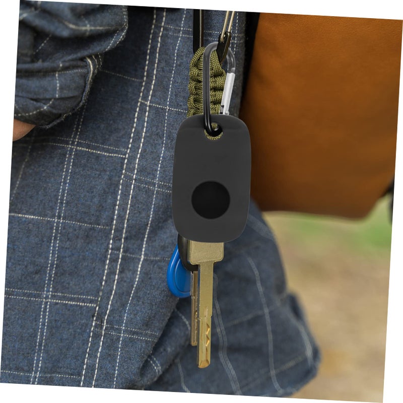 2 قطعة من غطاء حامل التتبع السيليكوني مع سلسلة المفاتيح وحامل الحماية المشبك - Image 5