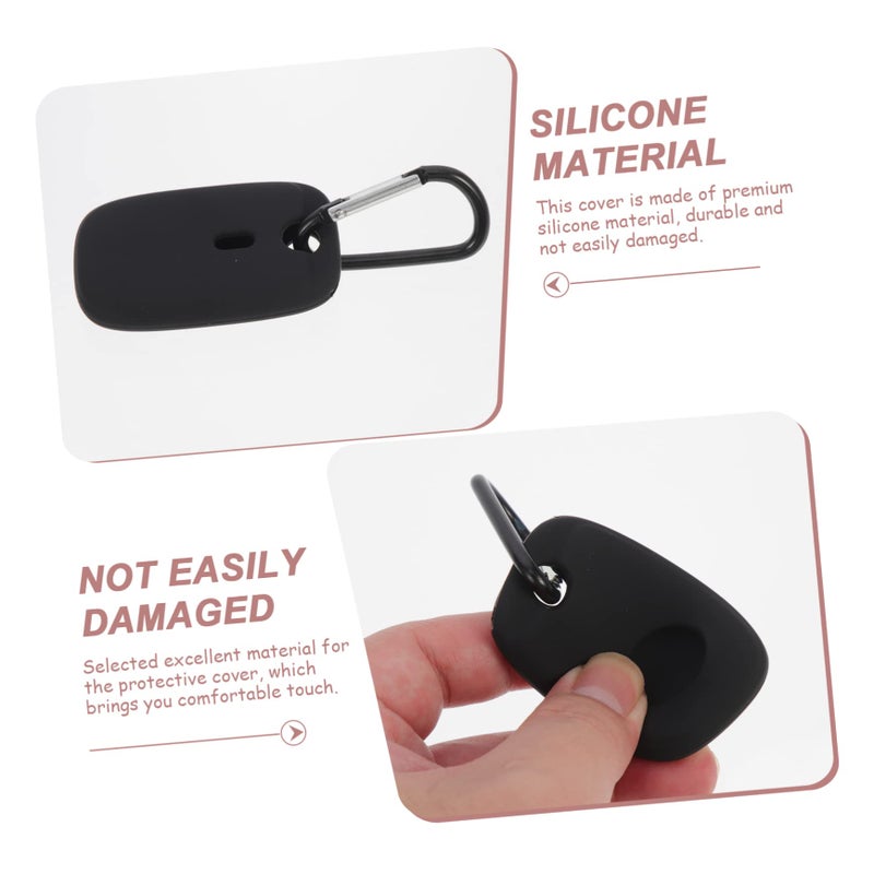 2 قطعة من غطاء حامل التتبع السيليكوني مع سلسلة المفاتيح وحامل الحماية المشبك - Image 4
