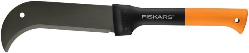 Fiskars 9" Brush Axe with Safety Sheath - Fixed Handle -Curved Blade Branch Chopping Axe - Yard and Garden Tools - Black/Orange - Image 1