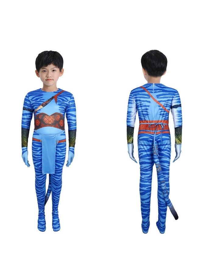 NIBEMINENT Avatar children's clothing, adult stage role-playing clothing, camouflage one-piece suit - Image 1