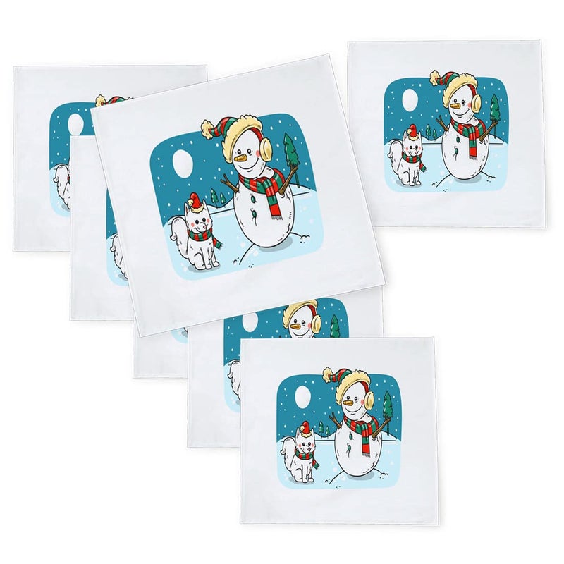 Khakee مناديل طاولة حرير بموضوع عيد الميلاد 6 قطع 10x 10 لتزيين عيد الميلاد زينة عيد الميلاد هدية عيد الميلاد xmas21514 - Image 1