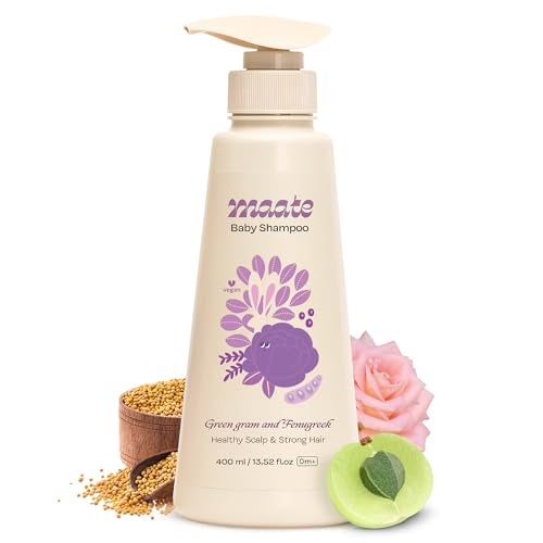 Maate Baby Shampoo (400 ml) | Deep Cleanses, Nourishes Scalp & Hair | With Ayurvedic Herbs like Shikakai & Amla | Baby Shampoo For Kids 0-12 Years | Baby Hair Shampoo | Tear Free & Chemical Free - Image 1