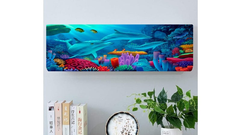 DARSHANAM WORLD Printed Air Conditioning Dust Cover Folding Designer Ac Cover for Indoor Split Ac 1.5 ton (97 x 31 x 21 .5 cm ) (SEA FISH), Polyester - Image 2