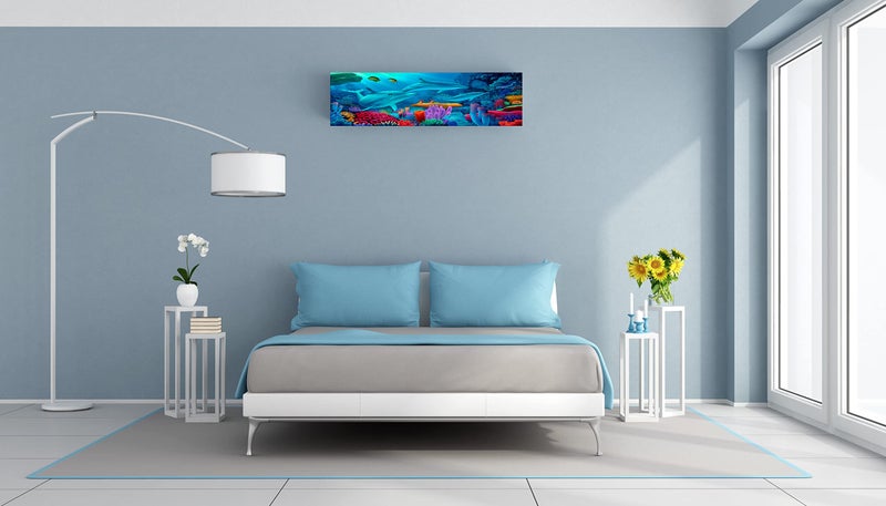 DARSHANAM WORLD Printed Air Conditioning Dust Cover Folding Designer Ac Cover for Indoor Split Ac 1.5 ton (97 x 31 x 21 .5 cm ) (SEA FISH), Polyester - Image 5