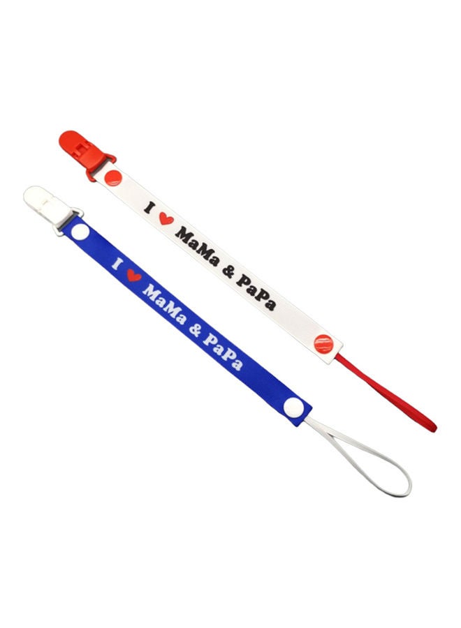 I Love Mama Papa Baby Infant Feeding Pacifier Clip Band Nipple Holder Teether Toy - Image 2