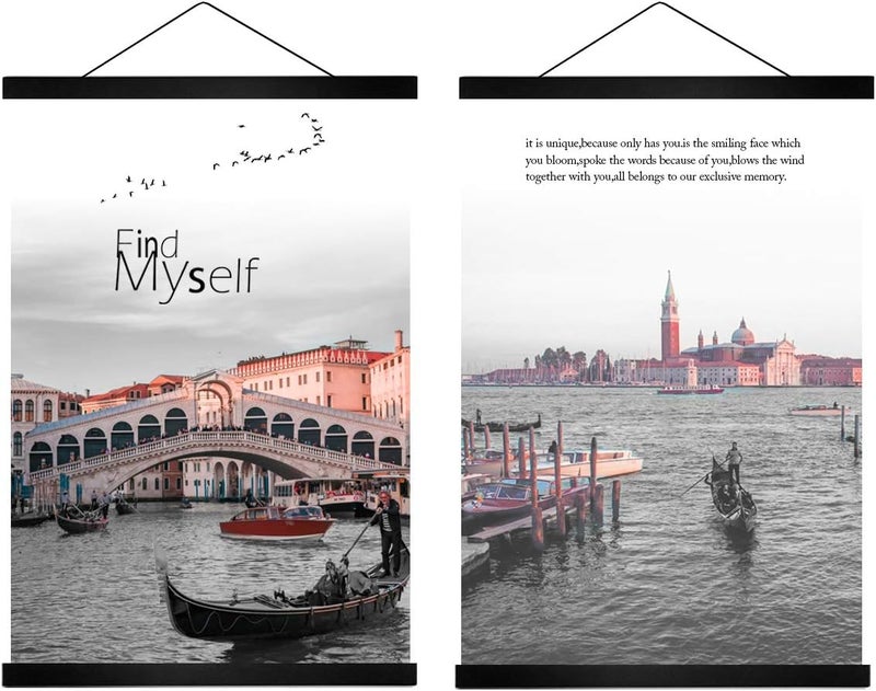 Radezon 2 Pack Black Magnetic Poster Hanger Frame, 18x24 18x12 18x28 Poster Frame for Posters, Prints, Photos, Pictures, Maps - Image 1