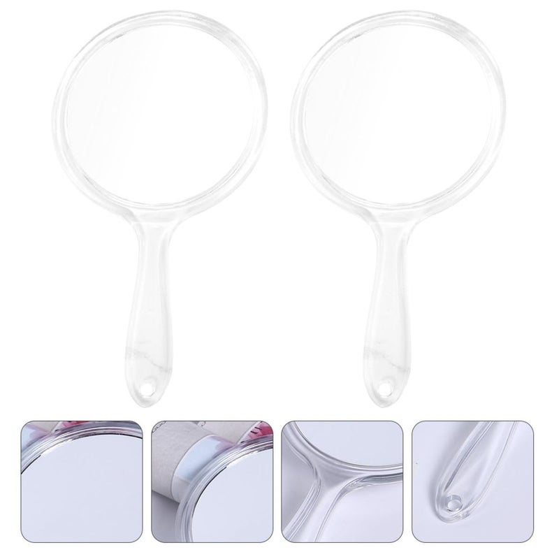 Double Sided Magnifying Handheld Travel Makeup Mirror 2 Pack White - Image 5