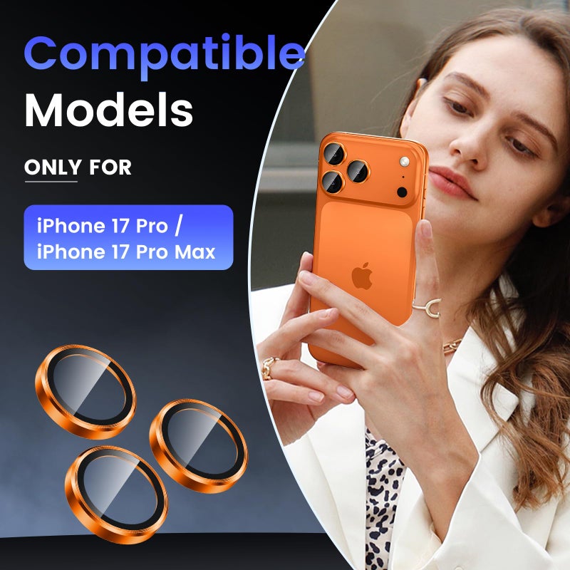 Tensea Camera Lens Protector Compatible for iPhone 17 Pro Max/17 Pro, Metal Aluminum Alloy Tempered Glass Cover Camera Screen Protector Accessories, Case Friendly - Image 2