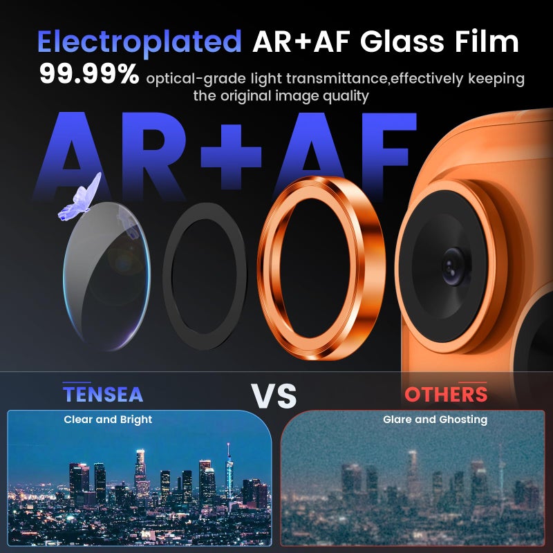 Tensea Camera Lens Protector Compatible for iPhone 17 Pro Max/17 Pro, Metal Aluminum Alloy Tempered Glass Cover Camera Screen Protector Accessories, Case Friendly - Image 3