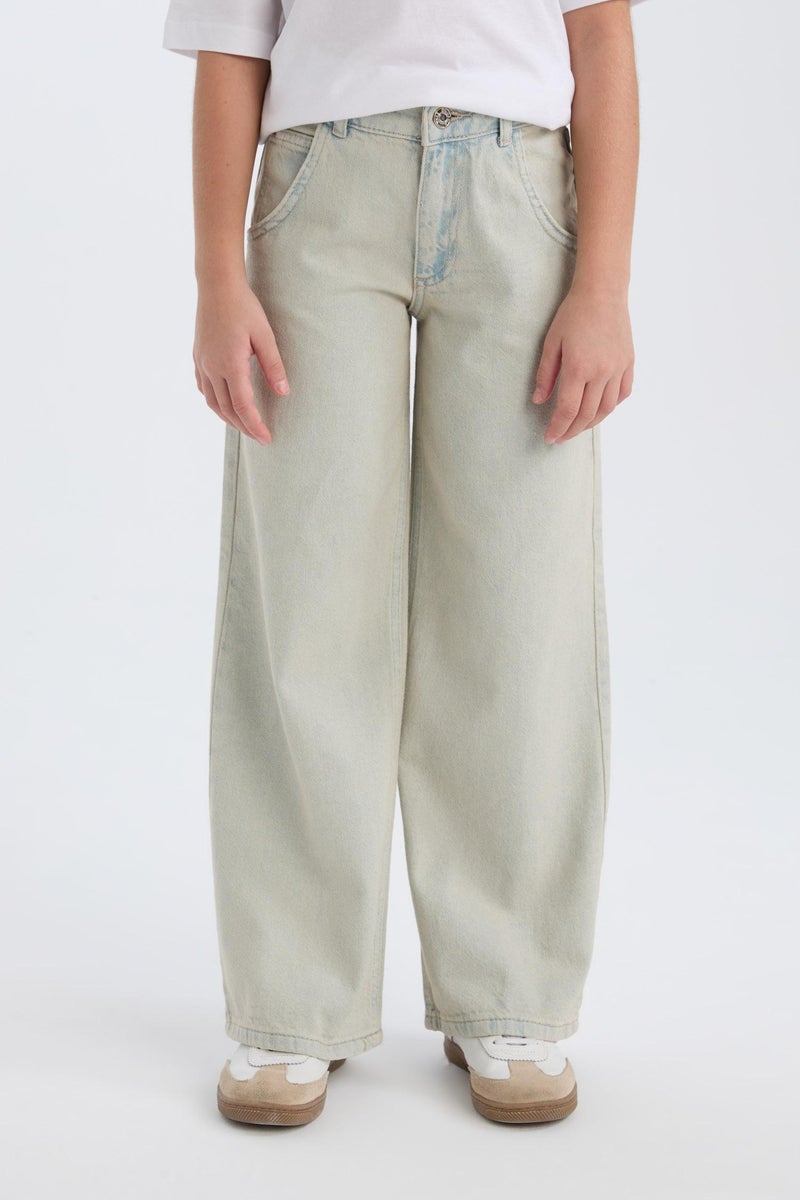 DeFacto Blue Girl Wide Leg Jeans Casual - Image 1