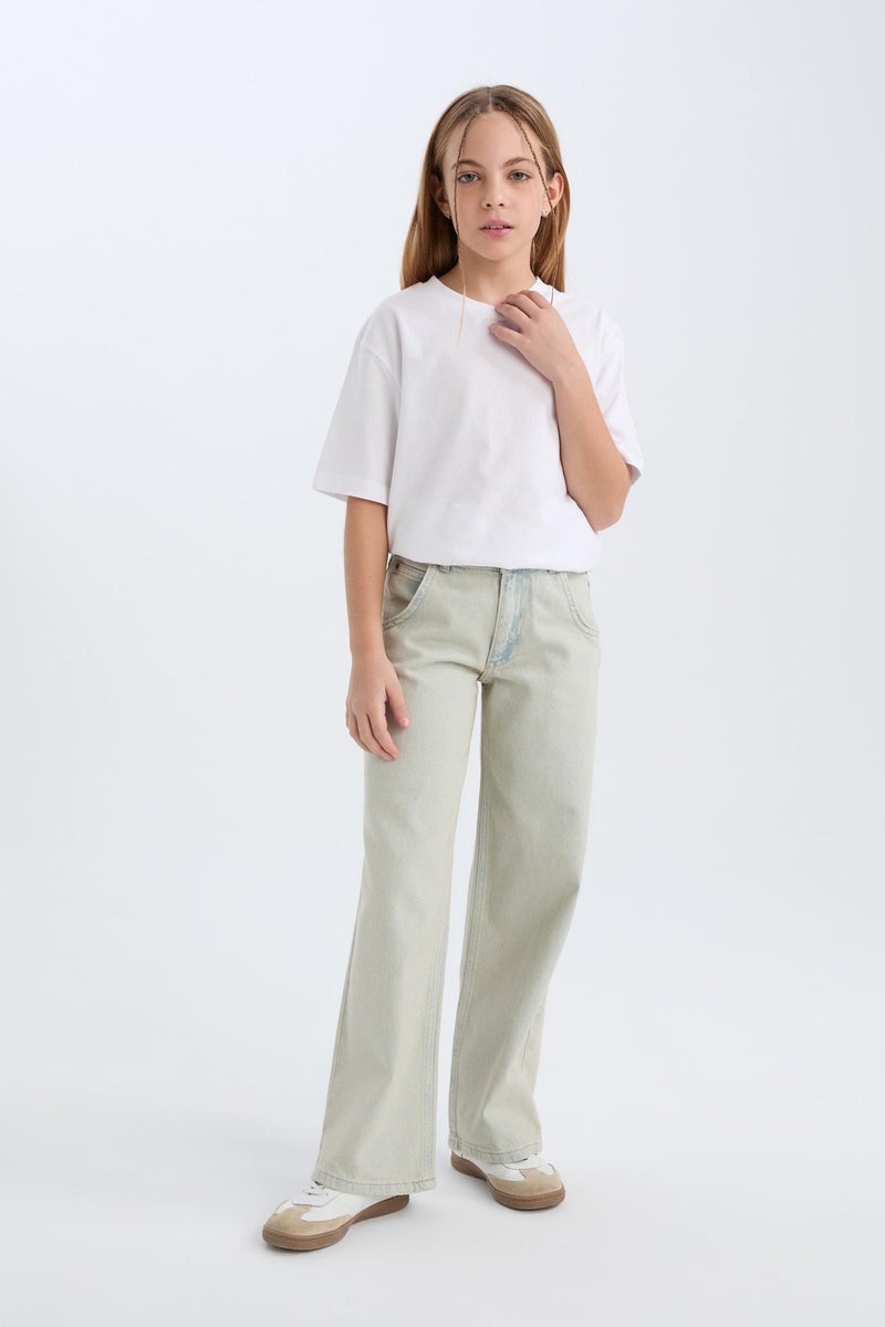 DeFacto Blue Girl Wide Leg Jeans Casual - Image 3