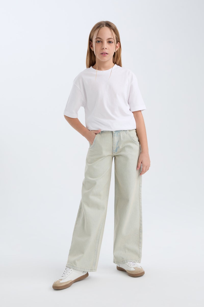 DeFacto Blue Girl Wide Leg Jeans Casual - Image 5