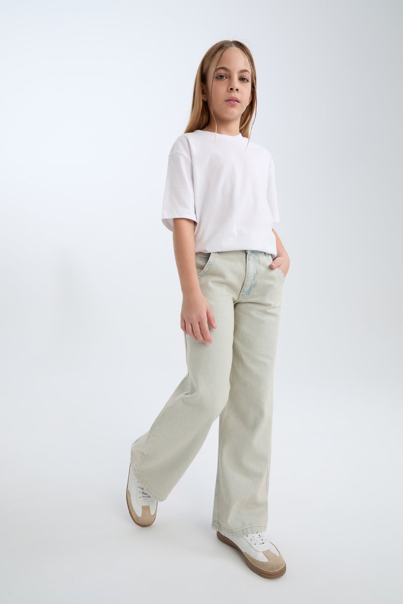 DeFacto Blue Girl Wide Leg Jeans Casual - Image 4