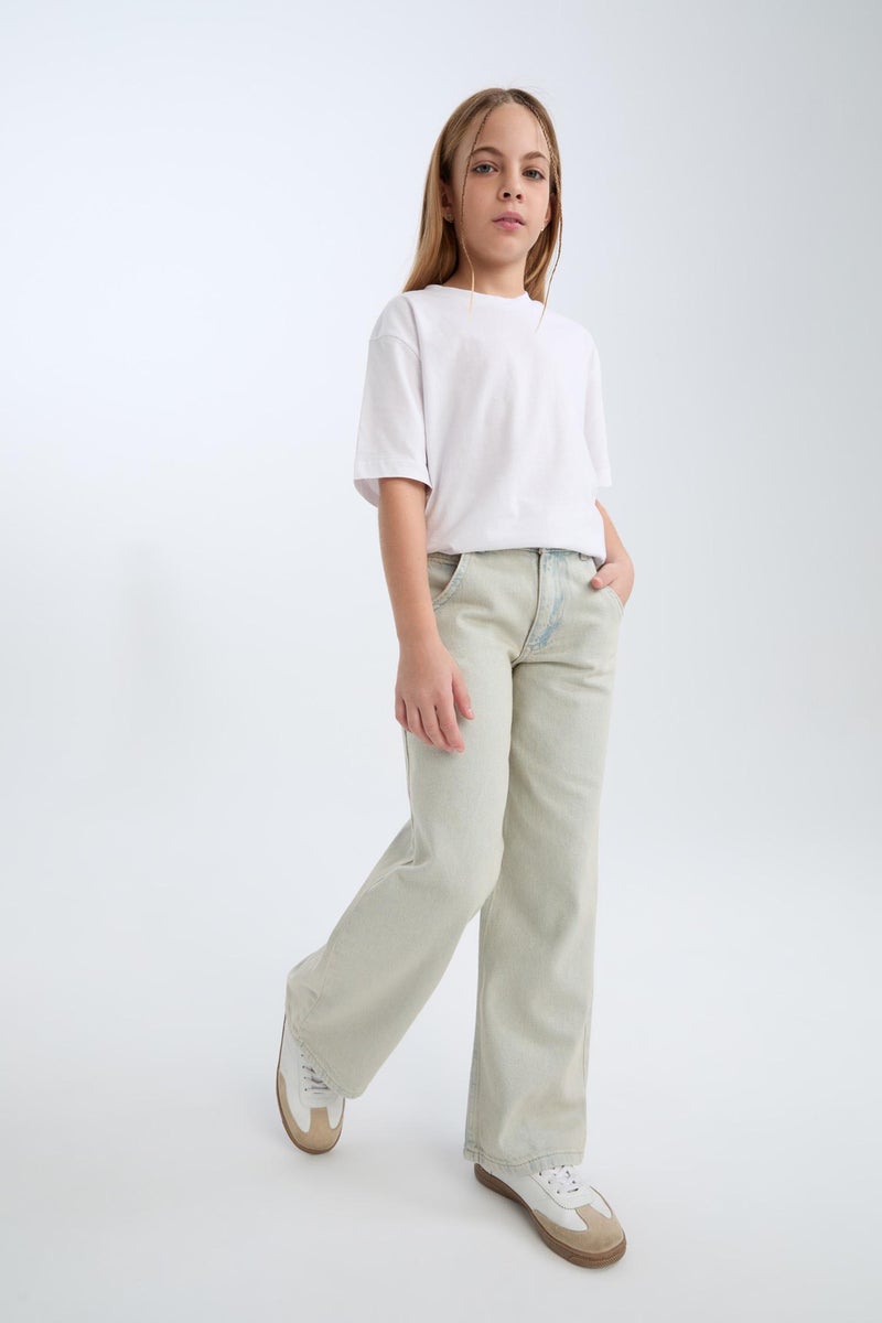 DeFacto Blue Girl Wide Leg Jeans Casual - Image 2