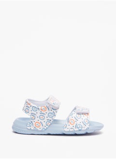 Boys Printed Sandals with Hook and Loop Closure
