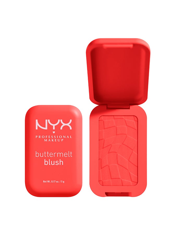 NYX PROFESSIONAL MAKEUP أحمر خدود من زبدة الزبد، أحمر خدود بودرة، يدوم حتى 12 ساعة، مقاوم للتلاشي والانتقال، لون زبدة الزبد - Image 1