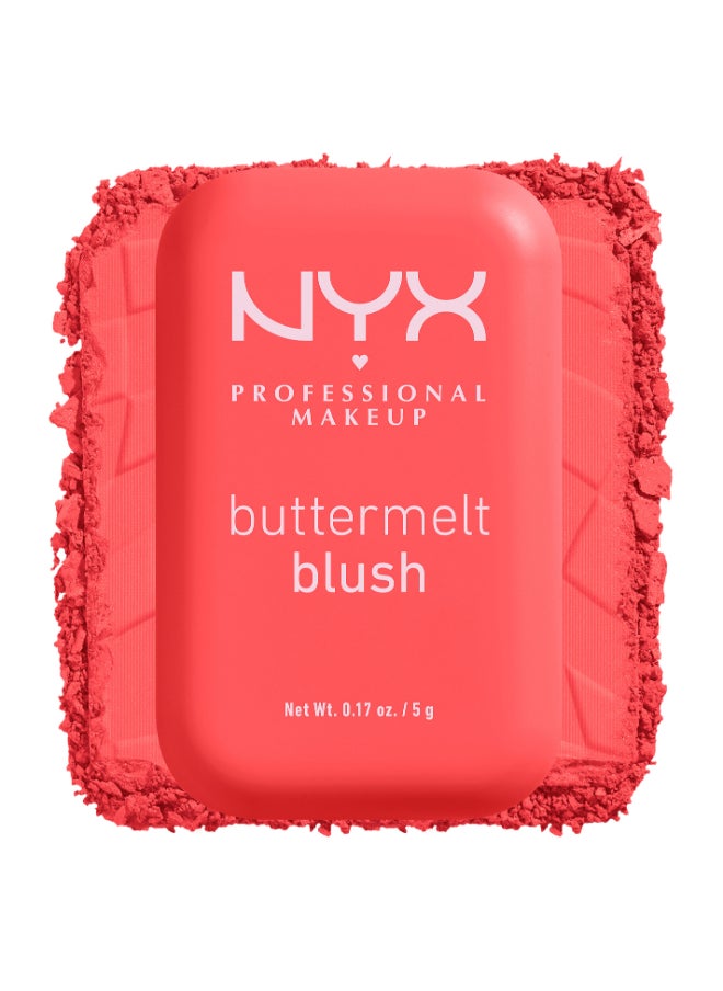 NYX PROFESSIONAL MAKEUP - أحمر خدود من زبدة الزبد، أحمر خدود بودرة، يدوم حتى 12 ساعة، مقاوم للتلاشي والانتقال، لون زبدة الزبد - Image 1