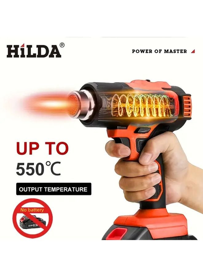 HILDA Cordless Heat Gun For Makita 18V 21V Battery 3 Nozzle Kit 550C Hot Air Tool - Image 3