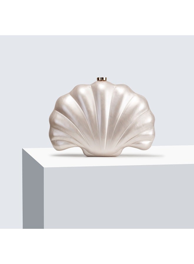 2024 Women's European And American Shoulder Crossbody Bag Shaped Shell Acrylic Bag Fashion Wedding Dinner Clutch Bag-Color:Shell Color - Image 1