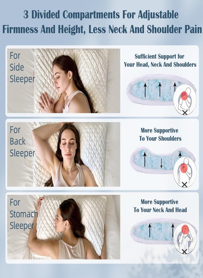 LOFE Side Sleeper Pillows for Adults - Adjustable 3 Compartments of Side Sleeper Pillow, Curved Side Sleeper Neck Pillow, CertiPUR-US Supportive Pillow for Side Sleepers, Queen Size Bed Pillows - Image 3