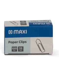 Maxi MAXI 33MM BOAT SHAPE PAPER CLIP BOX OF 100PC SILVER  - Image 2