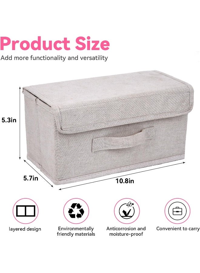 ChengFu Pad Holder for Women BathroomSanitary Napkin Holder Pad and Tampon Holder for Bathroom 2 Compartments Pad and Tampon Organizer Fabric Pad Holder for Period White - Image 2