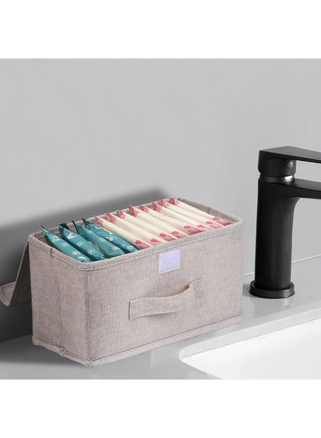 ChengFu Pad Holder for Women BathroomSanitary Napkin Holder Pad and Tampon Holder for Bathroom 2 Compartments Pad and Tampon Organizer Fabric Pad Holder for Period White - Image 4