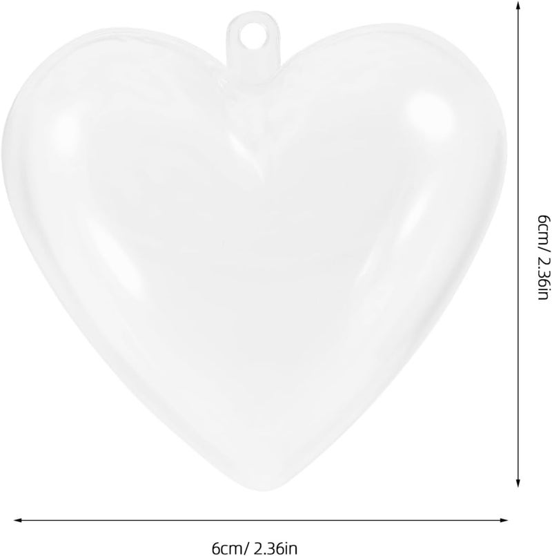 LUOEM 10pcs Clear Plastic Acrylic Fillable Hearts Shape Box DIY Craft Hanging Ornament for Wedding Engagement Anniversary Party Decor - Image 5