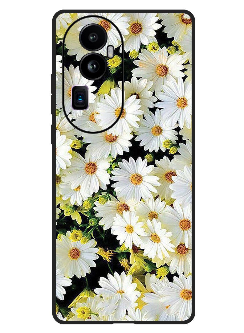 Theodor Protective Case Anti Scratch Shock Proof Bumper Cover For Oppo Reno 10 Pro Plus White Flowers - Image 1
