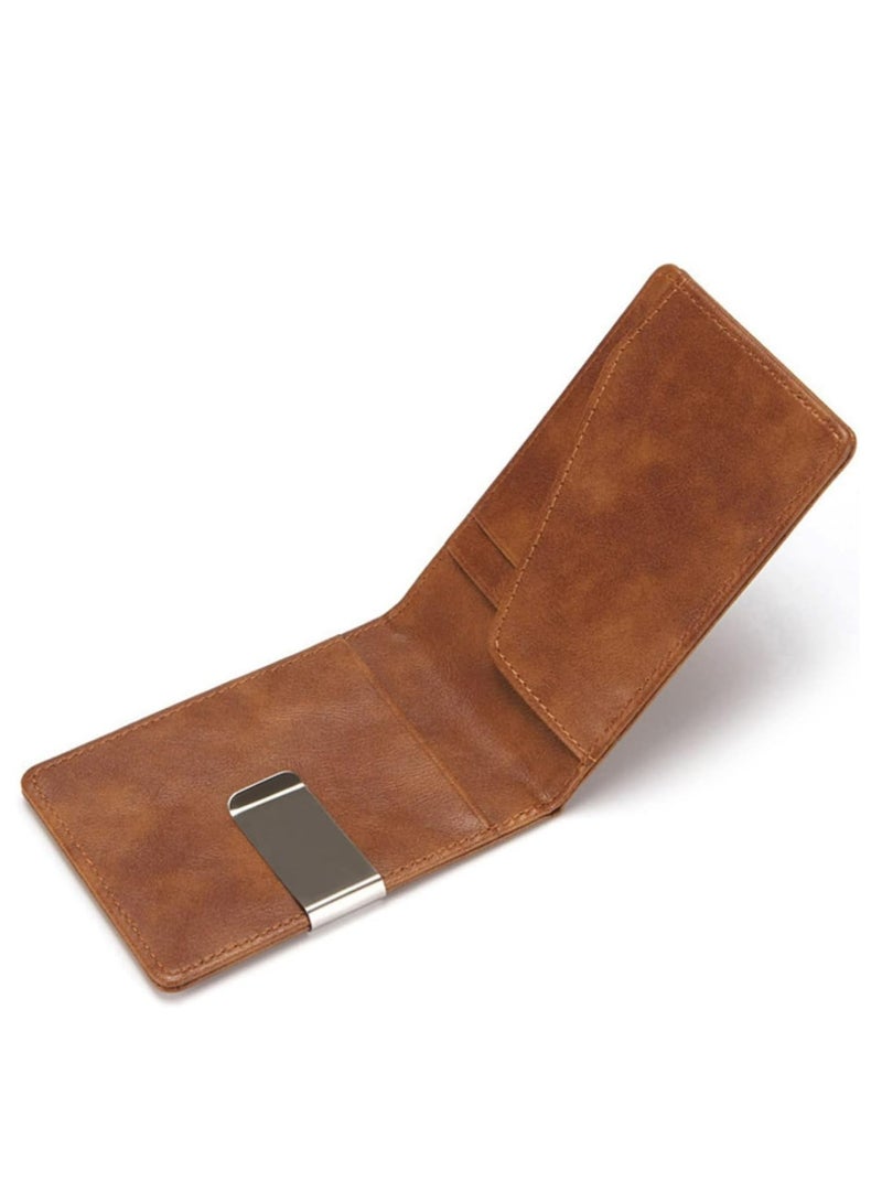 أوزيغالور محفظة محفظة نقود محمية باللون البني، من الفولاذ المقاوم للصدأ، فتحات متعددة للبطاقات، مدمجة، أنيقة، هدية رائعة للرجال. - Image 3