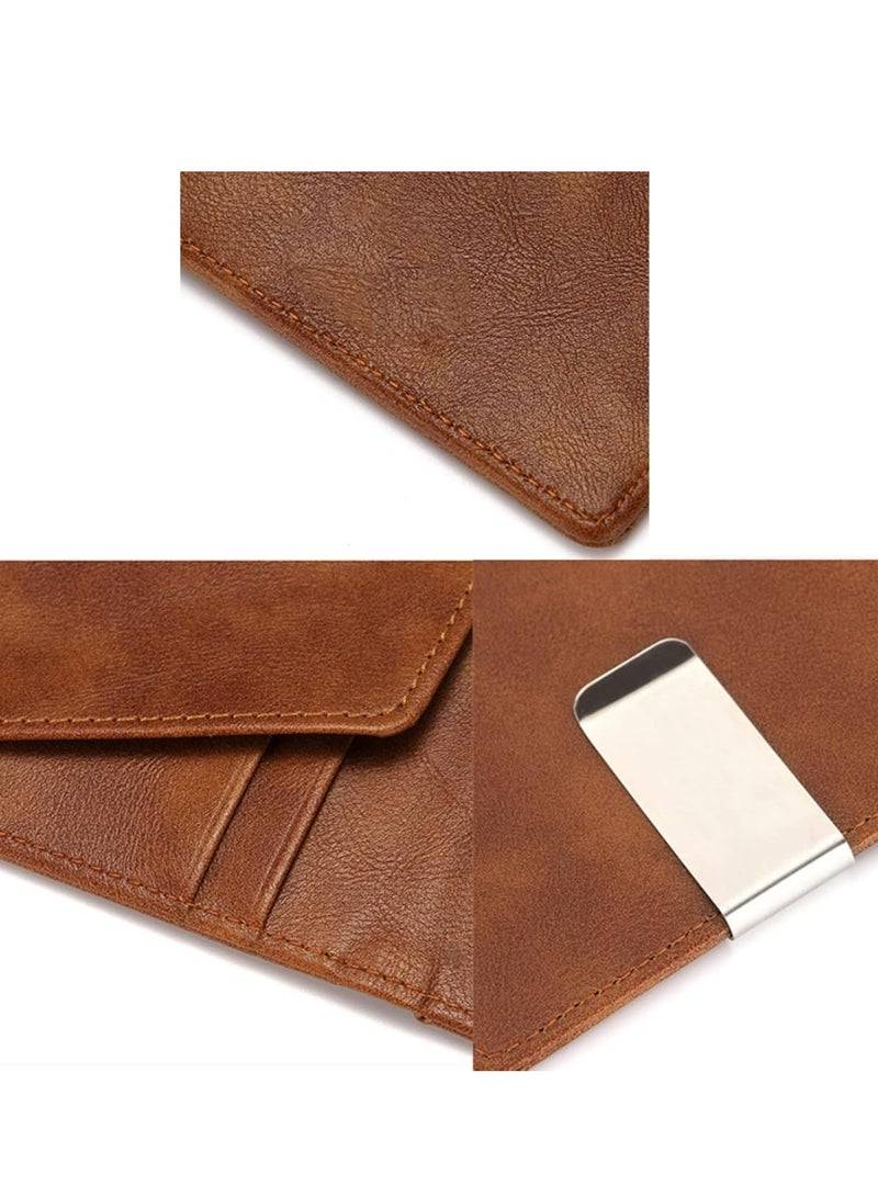 أوزيغالور محفظة محفظة نقود محمية باللون البني، من الفولاذ المقاوم للصدأ، فتحات متعددة للبطاقات، مدمجة، أنيقة، هدية رائعة للرجال. - Image 4