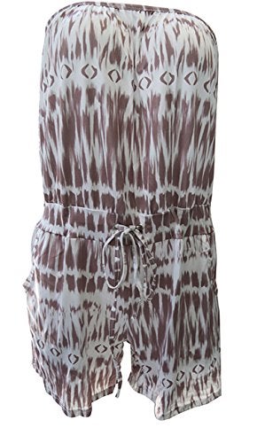 Sumtory Women's Jumpsuit with Pocket and Adjustable Waist drawstring,Khaki,Large - Image 2