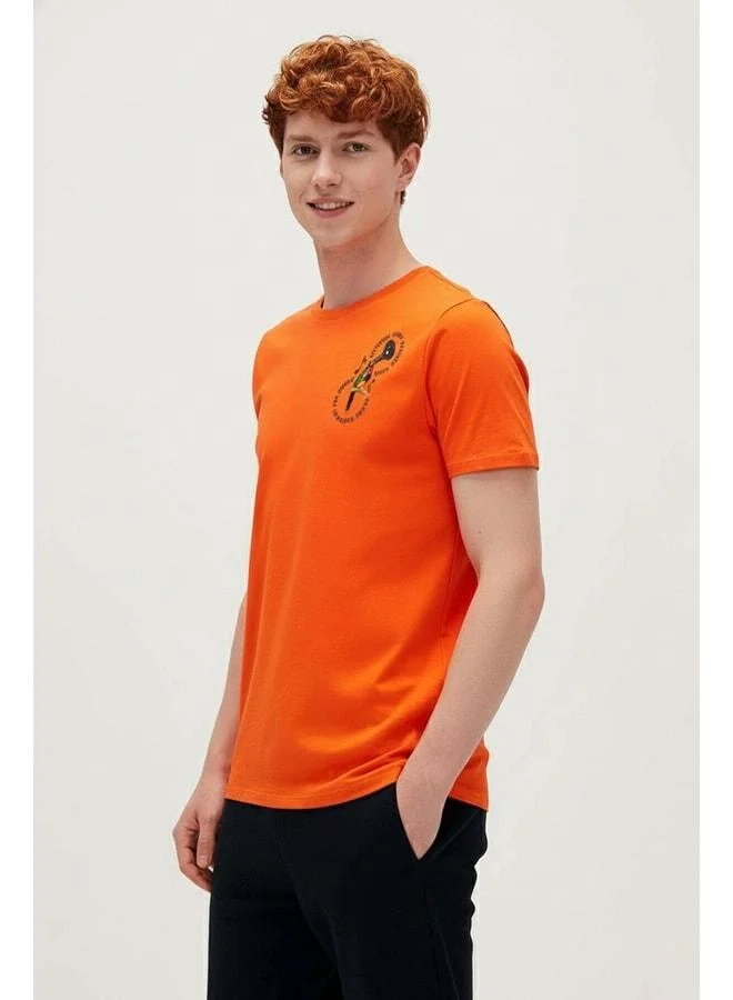 Bad Bear Nature Band Orange Men's Printed T-Shirt.