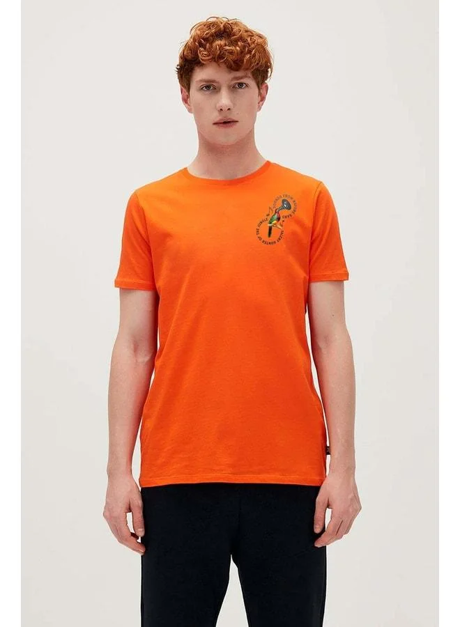 Bad Bear Nature Band Orange Men's Printed T-Shirt.