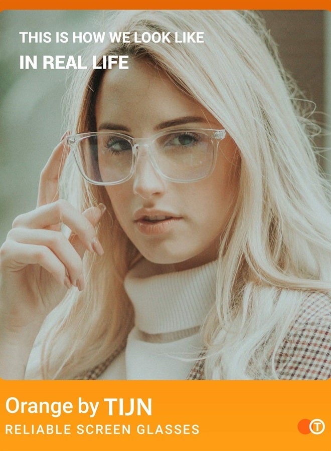 TIJN Gaming Glasses Blue Light Blocking Glasses for Women Men Nerd Eyeglasses Anti Eyestrain Anti UV Glare (Transparent(Gaming Glasses)) - Image 2