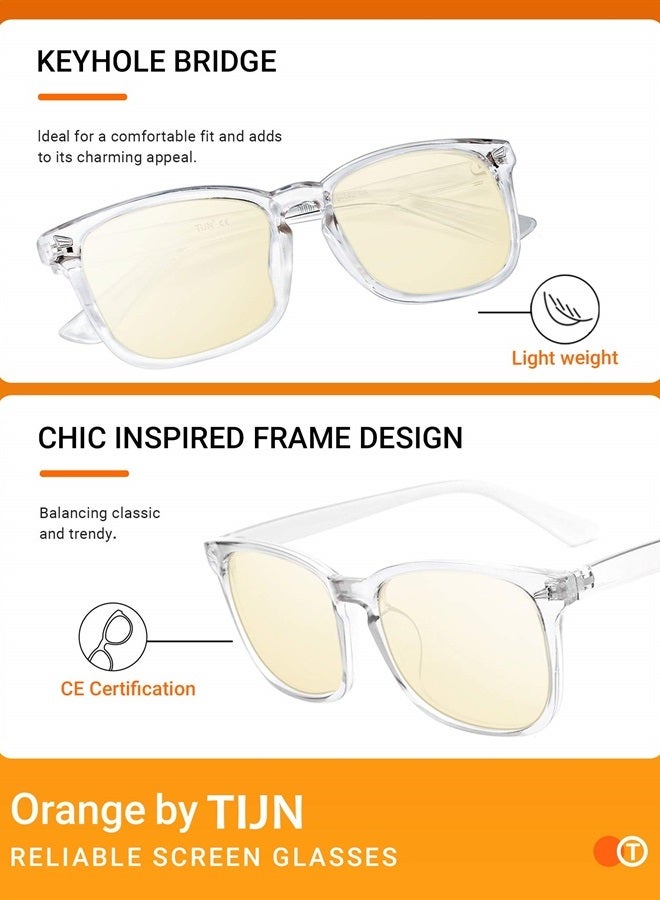 TIJN Gaming Glasses Blue Light Blocking Glasses for Women Men Nerd Eyeglasses Anti Eyestrain Anti UV Glare (Transparent(Gaming Glasses)) - Image 5