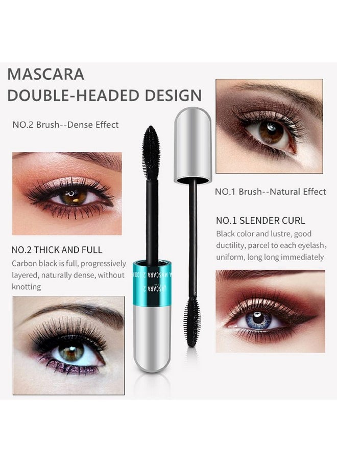 YG LianKai - 2 Pack Lash Cosmetics Mascara 5x Longer Lash Mascara, 2 in 1 Black Mascara Waterproof Mascara Volume and Length Eye Cosmetics Long-Lasting Natural Liquid Eyelash Mascara Black Makeup - Image 1