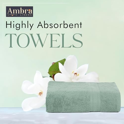Ambra Linens 500 GSM Highly Absorbent Bath Towel 100% Cotton Soft and Plush All Seasons Use Large Everyday Use Durable (1 Piece of Bath Towel, Aqua Green) - Image 2