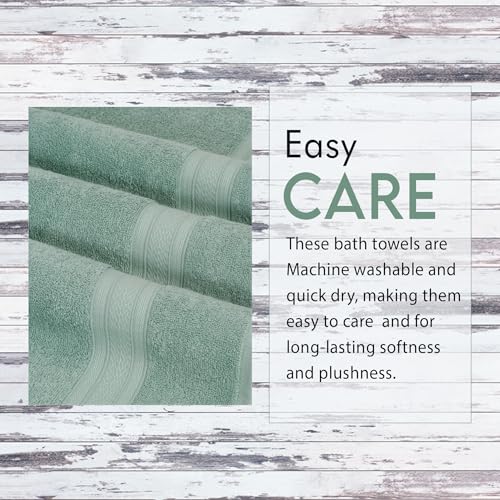 Ambra Linens 500 GSM Highly Absorbent Bath Towel 100% Cotton Soft and Plush All Seasons Use Large Everyday Use Durable (1 Piece of Bath Towel, Aqua Green) - Image 5