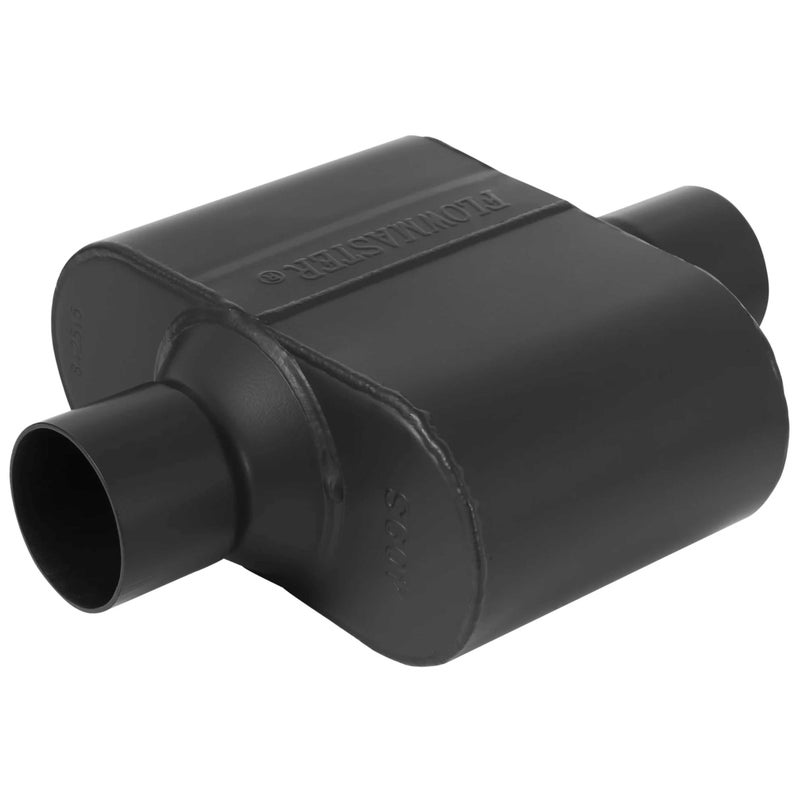 Flowmaster Super 10 Series Chambered Muffler â€“ 2.50â€ Center In / 2.50â€ Center Out â€“ Race-Inspired Sound â€“ 409 Stainless Steel â€“ Ideal for Muscle Cars, LS Swaps, Drag Cars & Off-Road Builds (842515) - Image 1