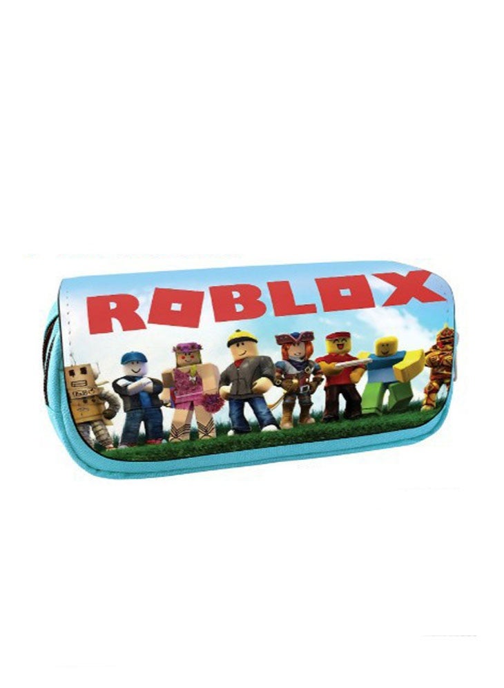 ROBLOX double-layer canvas zipper large-capacity pencil case stationery box student school supplies - Image 1