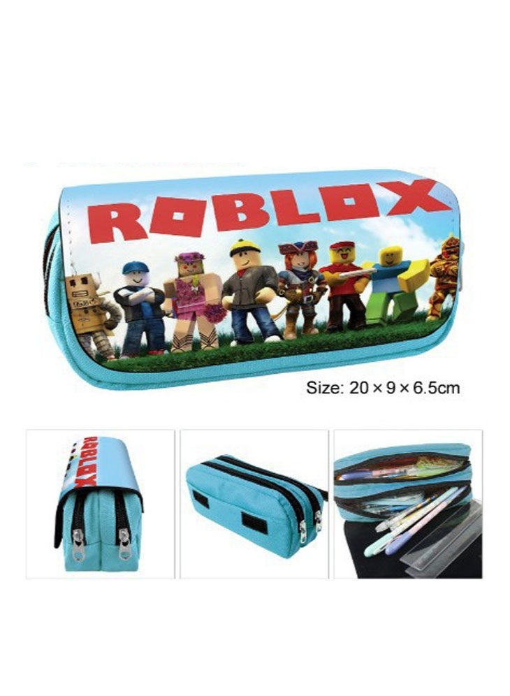 ROBLOX double-layer canvas zipper large-capacity pencil case stationery box student school supplies - Image 2