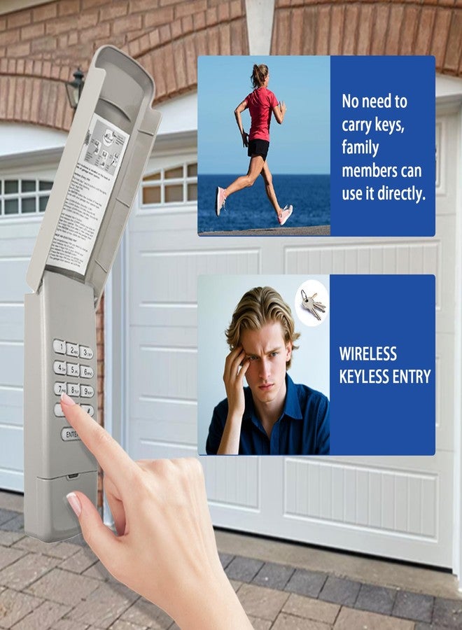 XDTKML Garage Door Opener Keypad for Liftmaster Chamberlain Craftsman Garage Door Opener Universal Keypad Wireless Keyless Entry Outside Remote with 315/390 MHZ Learn Button Since 1993 - Image 5